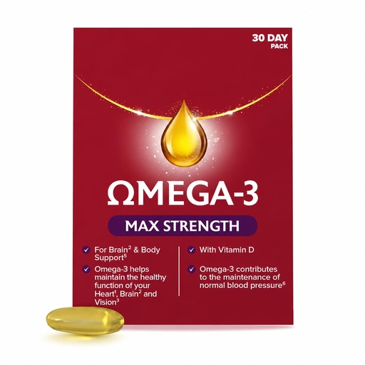 [BRSRYFA2ORYWY2QY] Sevenn Seas Omega-3 Fish Oil, Max Strength with Vitamin D 30 Capsules