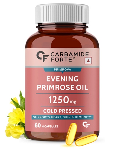 [BRSWYAIEO4MBQDQV] Carbamide Forte Evening Primrose Oil Capsules 1250mg For Women | Pure & Cold Pressed Primrose Oil Capsules | Evening Primrose Oil | Supplement for Hormonal Balance, Immunity & Skin Health | 60 Capsule