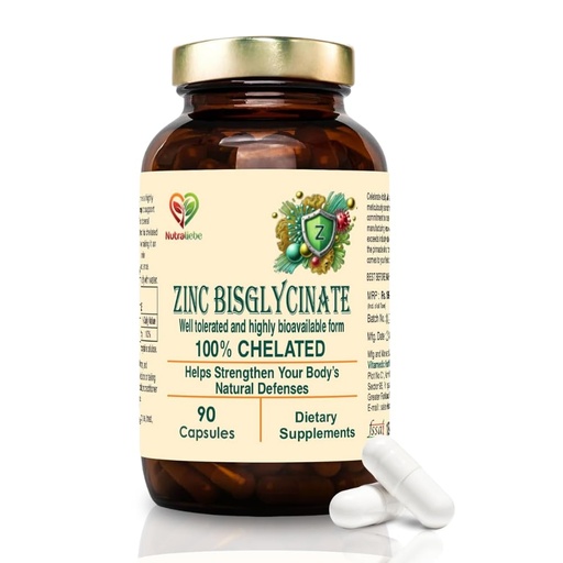 [BRSRAGQ6BMJRYA37] Zinc Bisglycinate – High Absorption Zinc for Immune Support, Skin Health, and Cellular Function – 90 Capsules