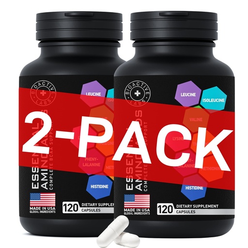 [BRSRMCQRA4GWA3L7] Essential Amino Acids Complex for Men & Women - Advanced Workout Power & Recovery Formula - Vegan BCAA Amino Acid Supplement with All 9 Branch Chain Essential Aminos - 240 Keto Friendly EAA BCAA Pills