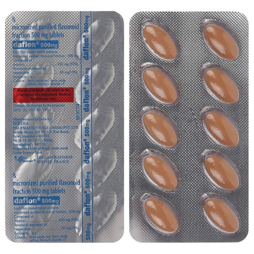 [BRSWYYY7CMJWM2TP] Daflon 500 Mg - Strip of 10 Tablets