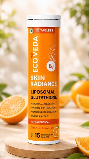 [BRSRY2QBCEGQEHI6] Glutathione (Orange, 15 Effervescent Tablets) | L-Glutathione Tablets with Vitamin C & E | For Skin Glow & Hydration