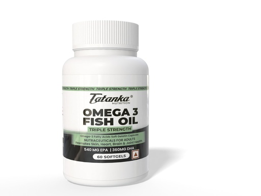 [BRSRAFL4DN4AAFA2] Omega 3 Fish Oil Triple Strength | 540mg EPA & 360mg DHA | 60 Softgels | Supports Heart, Brain, Joint & Eye Health | Non-GMO & High Potency Omega-3 Supplement