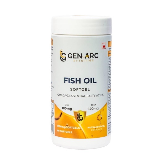 [BRSRYYIPA55BOYDL] Omega 3 Fish Oil Softgel with EPA & DHA | Supports Heart, Brain, Eye & Joint Health | Easy-to-Swallow Softgels | 60 Softgels