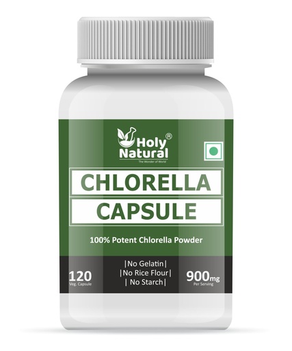 [BRSWGGT5BV6QOGTU] Holy Natural Chlorella Capsule 450 mg/cap (120 Veggie Caps) | Help Boost Immunity | Pure & Natural