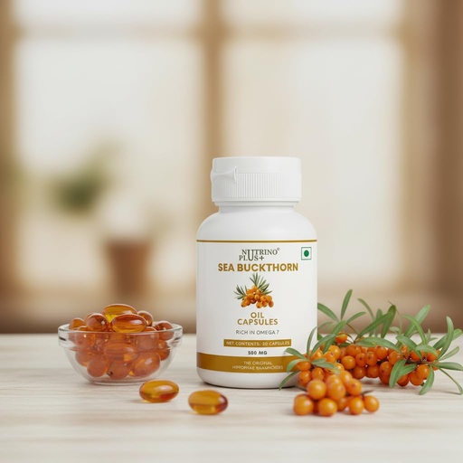 [BRSRGBDRBYIRYAI2] Sea Buckthorn Oil Capsules 500mg | Immunity Booster with Omega 7, Vitamin C & Carotenoids | Hippophae Rhamnoides Extract | Natural Anti-Oxidant & Anti-Inflammatory Supplement | 30 Caps
