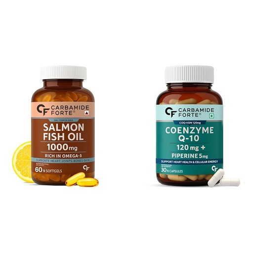 [BRSREAQEOUCGKEQ3] Carbamide Forte Salomega Omega 3-60 Capsules & Coenzyme Q10 120Mg Supplement With Piperine 5Mg - 30 Capsules