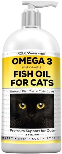 [BRSROHTYCB6GCALK] Nodens Natural Fish Oil for Cats Skin & Coat - 100% Pure Omega 3 Fish Oil for Dandruff & Hairballs - Cat Vitamins and Supplements Fish Oil Liquid for Joint Inflammation, Immune Support & Digestion
