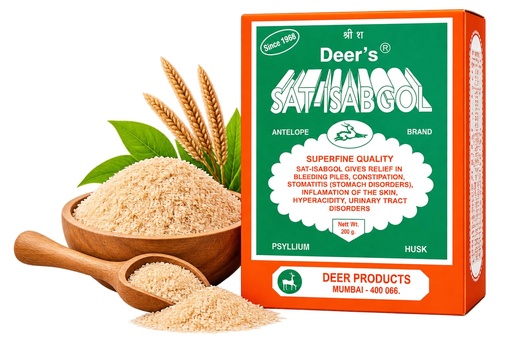 [BRSWGFIPBYPR42AV] Deer Products Sat Isabgol Psyllium Husk, Green, 200 g