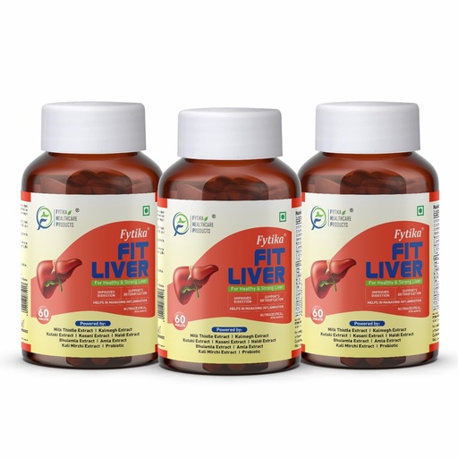 [BRSRMCA7BABQO3LX] Fytika Fit Liver | Liver Detox Supplement | For Healthy and Strong Liver | Enriched with Milk Thistle, Kutaki, Kalmegh, Bhumi Amla and Probiotics | 180 Tablets