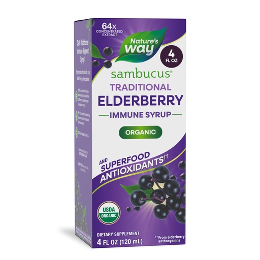 [BRSWIZY2AING2YI7] Nature's Way Sambucus, Organic Standardized Elderberry Syrup, 4 Fl. Oz, 4 Fluid Ounce