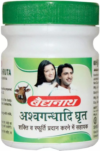 [BRSROH3QB4BBEYLU] Baidyanath Asli Ayurved Ashwagandhadi Ghruta 100g - Immune Boost, Metabolism, Stress Reduction, Muscle Strength, Fertility, Cardiac Health