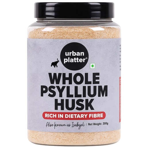 [BRSWGZIEAUCRGDLA] Urban Platter Isabgol, 300g (Whole Psyllium Husk, Rich in Dietary Fiber, Supports Digestive Health, Nature's Soluble Fiber)
