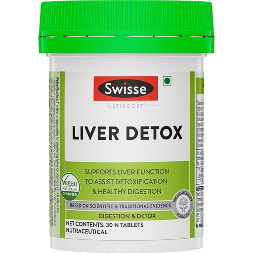 [BRSW2BAZBVYQKDL4] Swisse Liver Detox (Australia's No.1 Detox Supplement) with High Strength 500mg Milk Thistle, Turmeric & Choline for Protection Against Fatty Liver and Detox - 30 Tablets
