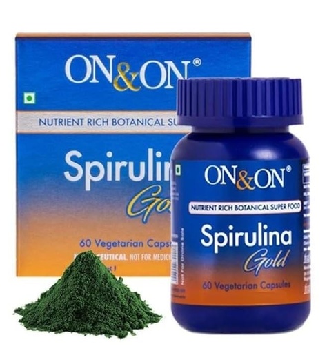 [BRSRACA7BUFRMDQ6] On&On Spirulina Gold Vegetarian Capsules, 60N