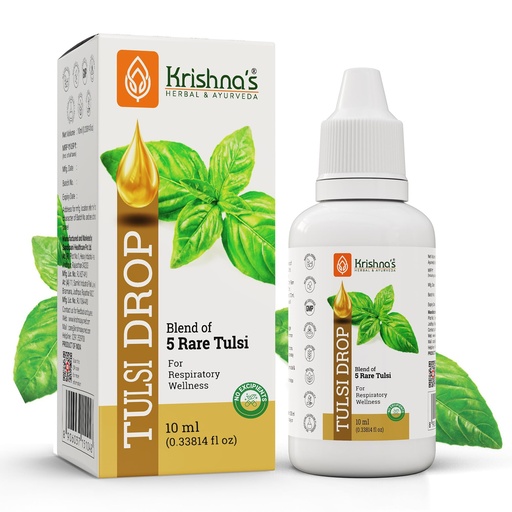 [BRSWYBTQOAFQYGQ4] Krishna's Tulsi Drops- Concentrated Drops of 5 Rare Tulsi for Natural Immunity Boosting 10 ml |No Added Preservatives | Manufactured in Glass DistillationUnit
