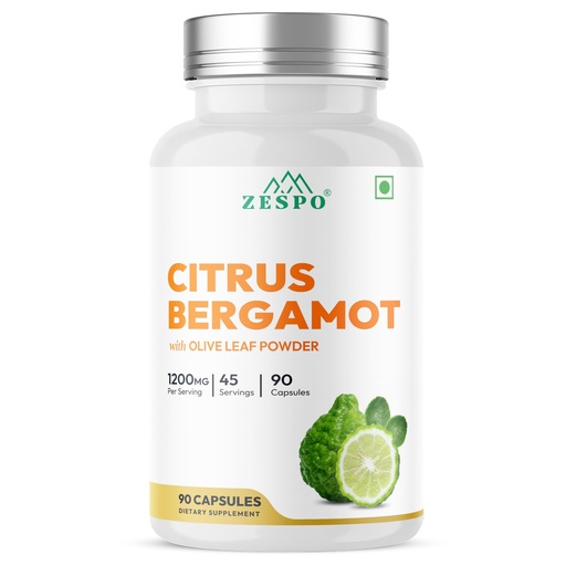 [BRSREZYDO55WG23G] Zespo Citrus Bergamot Supplement 1200mg with Olive Leaf, 90 Veg Capsules