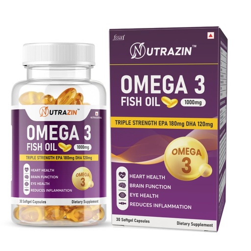 [BRSRGAQBOECAOAL2] Omega 3 Capsules 1000mg Fish Oil Supplement for Men & Women | Omega 3 Fatty Acids for Heart, Brain, Joint & Skin Health | 30 Capsules