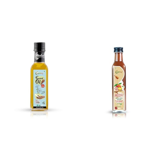 [BRSRYYACO4BA4ADO] Nutriorg Cold Pressed Organic Flax Seed Oil 100 ml | Cold Pressed | Omega 3 Rich | For Weight Loss | Nutriorg Organic Healthy Heart Apple Cider Vinegar with Honey - 250 ml