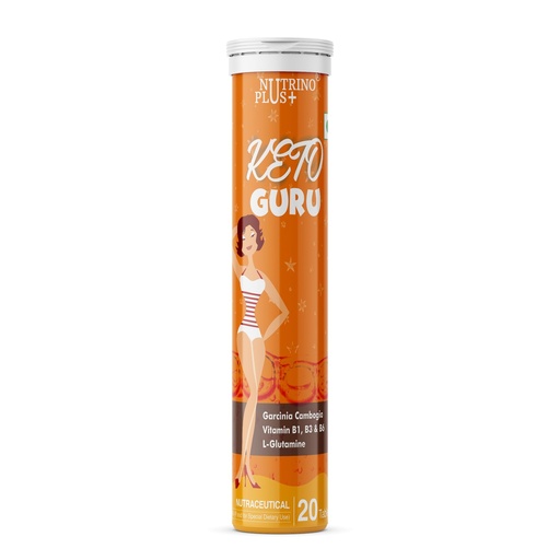 [BRSROYAFOUBREH32] Keto Guru Effervescent Tablets | Supports Ketosis, Energy & Electrolyte Balance | Garcinia Cambogia, L-Glutamine, B Vitamins | 20 Tablets | USA Formulated