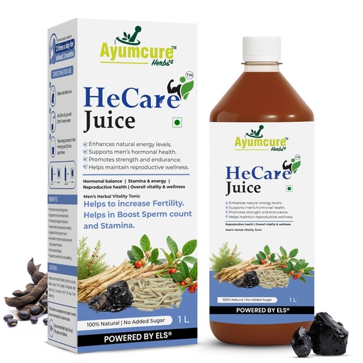 [BRSRGAATDIBR4F3P] Ayumcure HeCare Juice 1L | Ayurvedic Herbal Wellness Juice for Men | Supports Energy & Vitality | With Ashwagandha, Shilajit, Safed Musli & Gokshura | Natural Herbal Tonic | No Added Sugar