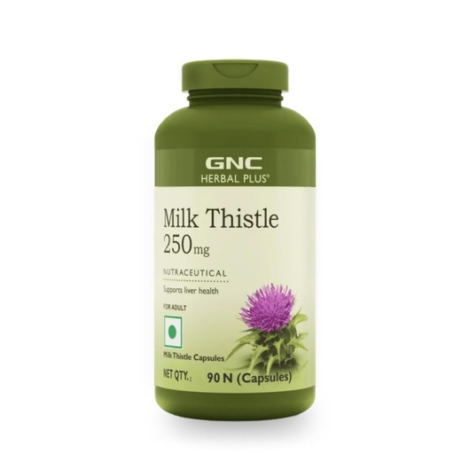 [BRSWGHANDMPQKYIU] GNC Milk Thistle 250mg with 80% Silymarin | 90 Veg Capsules | Supports Liver Detox, Liver Health, Alcohol Protection, & Fatty Liver Care | Helps Remove Toxins & Boost Liver Function | USA Formulated