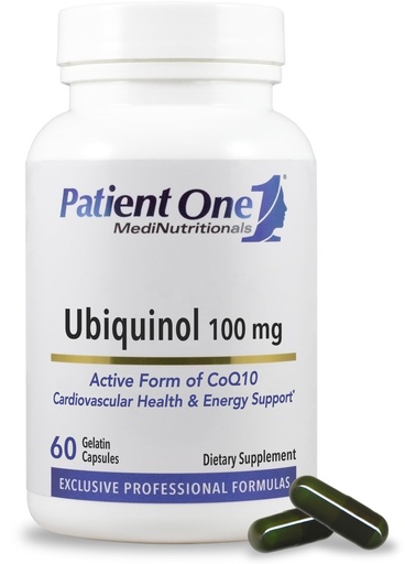 [BRSRMGQPOYIBEADZ] Patient One Ubiquinol 100 mg | Supplement to Support Heart and Vascular Health* | Active Antioxidant Form of CoQ10 | 60 Capsules