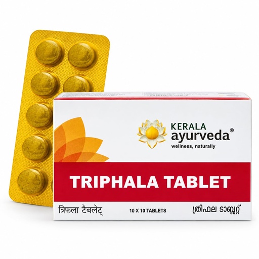 [BRSWGAQLBEDQO3DV] Kerala Ayurveda Triphala Churna Gut Health Supplement 100 Tablets