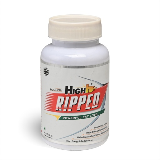 [BRSREYY5BYPWOC36] Bullish High Ripped Fat Loss Supplement, 60 Capsules, Powerful Fat Burn Complex with L-Tyrosine and Niacin