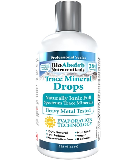 [BRSW2ZIDOEBGEETA] Bio Absorb Trace Mineral Drops. Heavy Metal Tested. 284 Servings of Organic Trace Minerals from Concentrated Utah's GSL Sea Water. 125mg of Ionic Magnesium (12 oz)