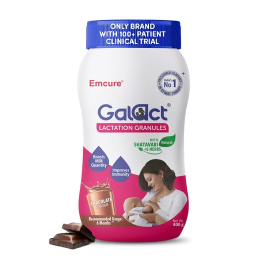 [BRSROBIZB56QKCL2] Galact Lactation Granules 400g | India's Only Brand with 100+ Patient Clinical Trial | Lactation Supplement for Breastfeeding | 4X Milk Boost | Shatavari & 6 Herbs | 20 Days Pack | Chocolate Flavour