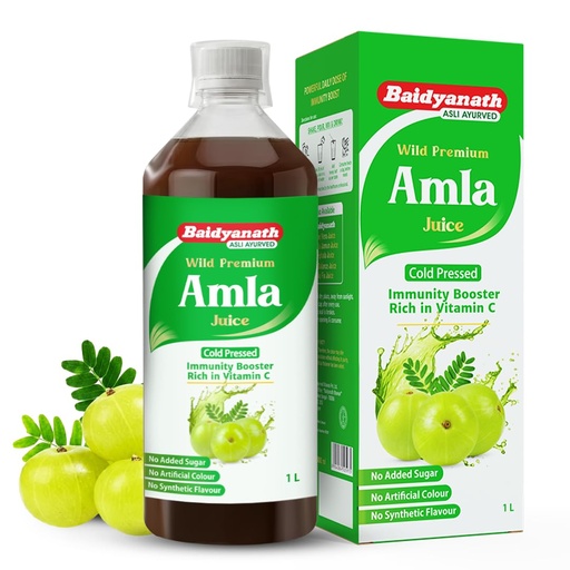 [BRSRAGQKDIHQYFDB] Baidyanath Amla Juice|Pitta-Balancing, Immune-Boosting Juice For Cough, Cold & Seasonal Illnesses|Antioxidant & Vitamin C Rich|Cold-Pressed|Supports Weight Management|1000 Ml