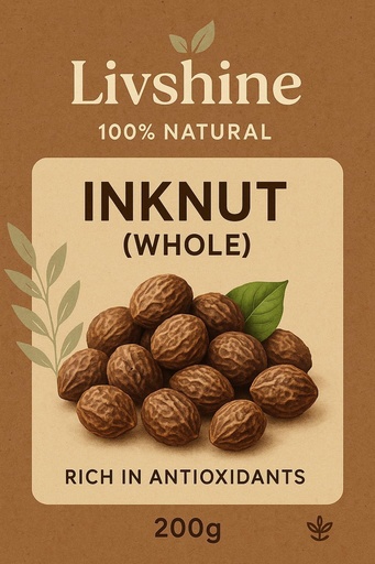 [BRSW2ZD2BFYQOFA6] LivShine Natural Dried Whole Haritaki/Harad/Inknut for Dark Circles 200Gm