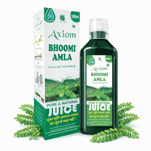 [BRSWYGQYDMNBQ3DB] Axiom Ayurveda Bhoomi Amla Juice - 500 ml | Natural liver detoxifier | Strengthens the digestive system | Rich Supplement with Pure Bhumi Amla Herbs