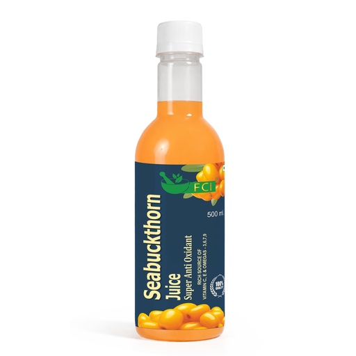 [BRSRGAAHCJ5GMCYZ] Sea Buckthorn Juice 100% Natural | Vitamin C Rich Himalayan Sea Buckthorn | No Added Sugar | Herbal Wellness Drink | 500 ml