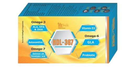[BRSRAEI7BN7R4GT6] HDL-367 Capsules | Salmon Fish Oil with Probiotics, Vitamin D3 & Astaxanthin | Omega 3 Dietary Supplement | Advanced Wellness Formula for Heart, Brain, Eye, Joint & Skin Health Support