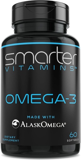 [BRSWGFALCMMAKEQ4] SmarterVitamins Omega 3 Fish Oil, Strawberry Flavor, Burpless, Tasteless, 2000mg, DHA EPA Triple Strength, Made with AlaskOmega®