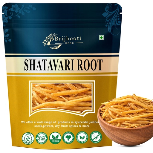 [BRSWGFL6OUJWACD4] BrijBooti Shatavari Root 100 Gr Raw Indian Asparagus Racemosus Yellow Shatawar Organic satawari Pure Yellow Root - Natural Satavar | FSSAI, GMP, ISO Certified