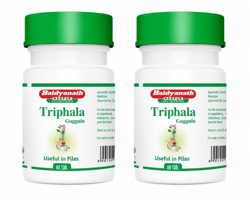 [BRSW2GIODEPWCYDL] Baidyanath Asli Ayurved Triphala Guggulu 80 Tablets - Pack Of 2