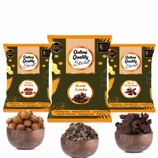 [BRSWYEACBB6AAELF] Online Quality Store Reetha Amla Shikakai Combo Raw Form - 600g | Aritha | Soapnuts (Sapindus Mukorossi) | Indian Gooseberry | Dried Shikakai, Acacia Concinna