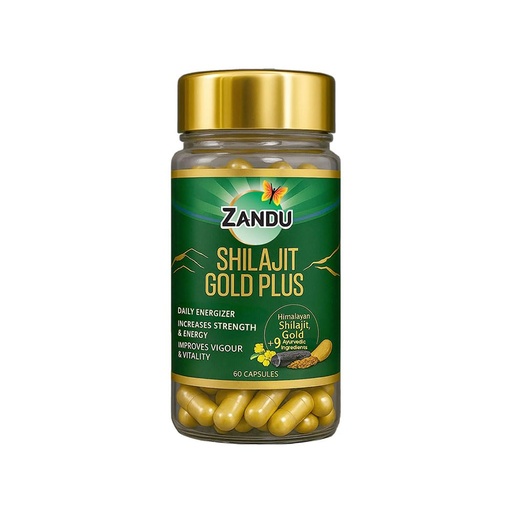 [BRSROBT3CANWCFDK] Zandu Shilajit/Shilajeet Gold Plus Capsules IBoosts Stamina, Strength & Energy in 28 Days | 60 Capsules I 100% Pure Himalayan Shilajit with 24K Gold Bhasma