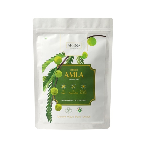 [BRSRECYOBFYAM3LG] Arena Organica Dried Amla (Aavla/Awla) - 450g | No Added Sugar, No Salt, No Preservatives | Pesticide-Free Native Indian Gooseberry | High Vitamin-C | Dry Amla for Eating, Hair, Skin & Immunity