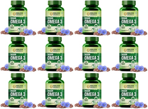 [BRSRYZIEOQDRMGT7] Himalayan Organics Plant-Based Omega 3 6 9 Supplement – Bulk Wholesale Supply for Muscle & Bone – 12 x 90 Veg Capsules
