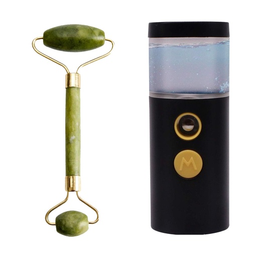 [BRSWYCT2AV7GE236] Zureni Multipurpose Rechargeable Mini Humidifier & Jade Roller Combo Pack for Skin Care, Massage & Steaming