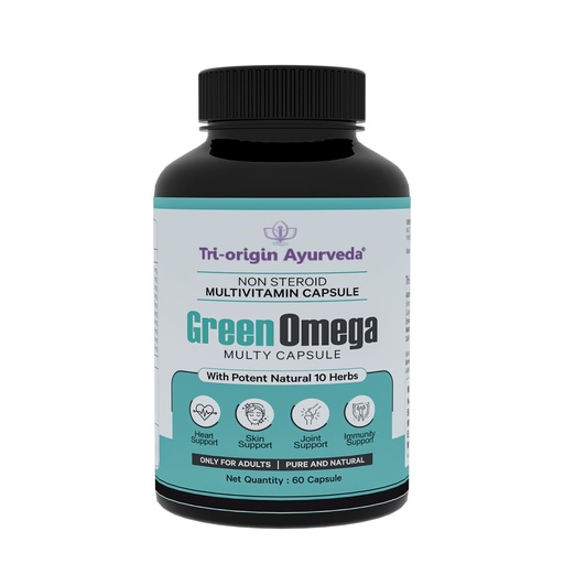 [BRSRAAYFOYHBMFDU] Tri-Origin Ayurveda Green Omega Multi Capsules - 60 Tabs