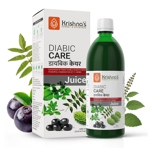 [BRSWGED7BUBAIH3Z] Krishna's Diabic Care Juice - 1000 ml | Blend of 11 herbs Methi, Amla, Karela, Jamun, Kutki, Guduchi & 5 other herbs to manage sugar levels | Made in India, Clinically Proven