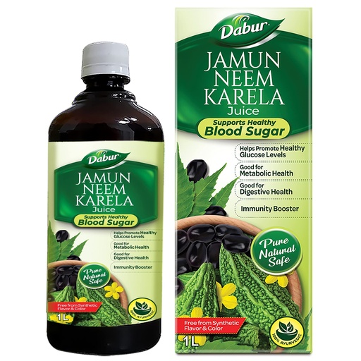 [BRSWYBL2OUMBMDYU] Dabur Jamun Neem Karela Juice - 1L | Helps Control Blood Sugar Level & Reduces Bad Cholesterol | Good for Metabolic & Digestive Health | Ayurvedic Health Juice For Diabetic Care