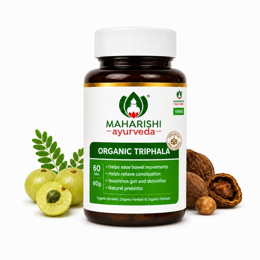 [BRSRYZT3OICA2A3K] Maharishi Ayurveda Organic Triphala Tablets 1000mg | Supports Daily Gut Cleansing | Improves Bowel Wellness| Relieves Constipation | Purest Triphala| Eco Cert Organic Triphala