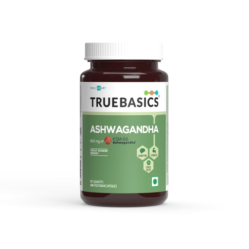 [BRSWGBD2BYIG2ALH] TrueBasics Ashwagandha 600mg of KSM-66 Ashwagandha, 60 Capsules
