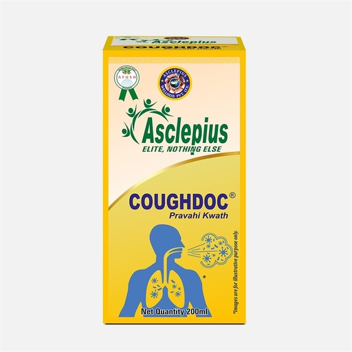 [BRSRGBIEDJ7RUADP] ASCLEPIUS COUGHDOC Pravahi Kwath Ayurvedic Respiratory Wellness Herbal Liquid (200 ML)